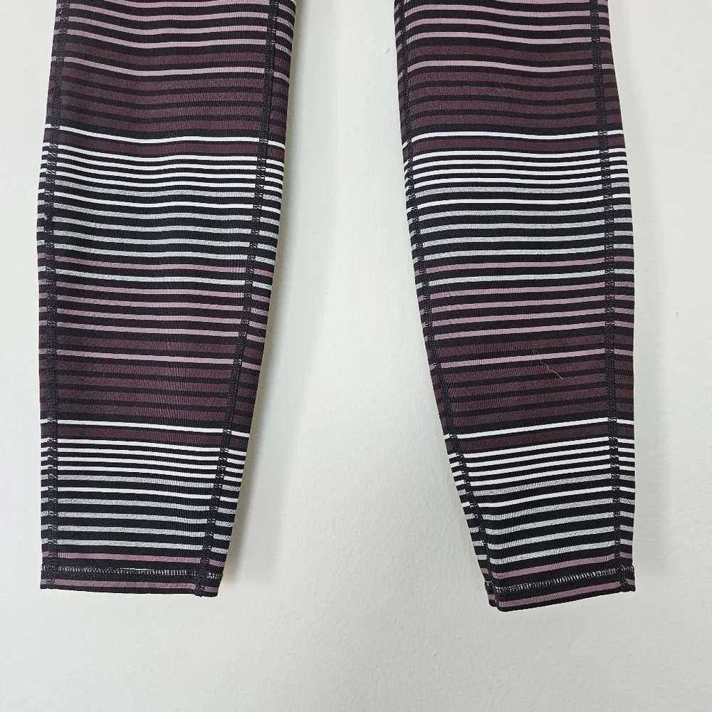 Athleta purple stripe expanse chaturangs leggins size M